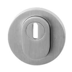 GPF939209O199 RVS GEBORSTELD, GPF9392.09 VEILIGHEIDSBUITENROZET ROND 54 MM SKG*** MET KERNTREK RVS GEBORSTELD