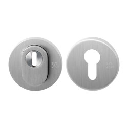 GPF939209S199 RVS GEBORSTELD, GPF9392.09 VEILIGHEIDSROZET ROND 54 MM SKG*** MET KERNTREK RVS GEBORSTELD