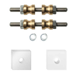 GPF997062DB24 WIT, GLASDEUR SET MET VLAKKE WITTE ROZET 24X24X2MM INCL. 24X24X2MM TRANSPARANTE ONDER ROZET T.B.V. GREPEN MET DUBBELZIJDIGE BEVESTIGING