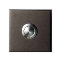 GPF9827A11102 DARK BLEND, BELDRUKKER VIERKANT 50X50X8MM MET RVS BUTTON