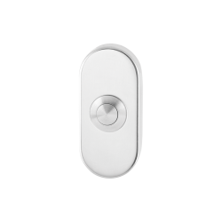 GPF982744400 RVS GEPOLIJST, BELDRUKKER OVAAL 70X32X10 MM MET RVS BUTTON