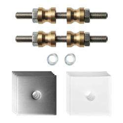 GPF997009DB32 RVS GEBORSTELD, GLASDEUR SET MET VLAKKE RVS ROZET 32X32X2MM INCL. 32X32X2MM TRANSPARANTE ONDER ROZET T.B.V. GREPEN MET DUBBELZIJDIGE BEVESTIGING GPF997009DB32 RVS GEBORSTELD, GLASDEUR SET MET VLAKKE RVS ROZET 32X32X2MM INCL. 32X32X2MM TRANSPARANTE ONDER ROZET T.B.V. GREPEN MET DUBBELZIJDIGE BEVESTIGING