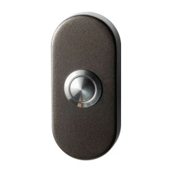 GPF9827A11104 DARK BLEND, BELDRUKKER OVAAL 70X32X10MM MET RVS BUTTON