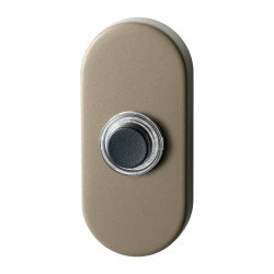 GPF9826A41104 CHAMPAGNE BLEND, BELDRUKKER OVAAL 70X32X10 MM MET ZWARTE BUTTON