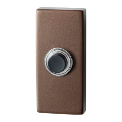 GPF9826A21101 BRONZE BLEND, BELDRUKKER RECHTHOEKIG 70X32X10 MM MET ZWARTE BUTTON