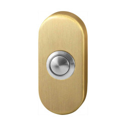 GPF9827044P4 PVD MAT MESSING, BELDRUKKER OVAAL 70X32X10 MM MET RVS BUTTON