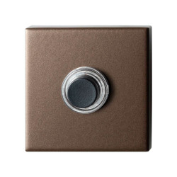 GPF9826A21102 BRONZE BLEND, BELDRUKKER VIERKANT 50X50X8 MM MET ZWARTE BUTTON