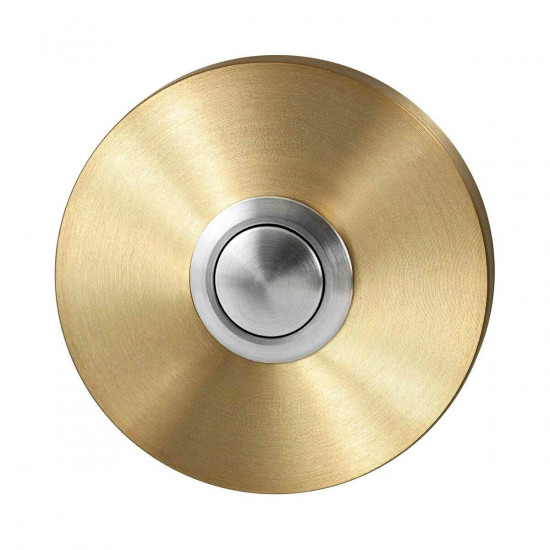 GPF9827.09P4 DEURBEL MET RVS BUTTON ROND 50X8MM PVD MAT MESSING GPF9827.09P4 DEURBEL MET RVS BUTTON ROND 50X8MM PVD MAT MESSING