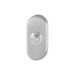 GPF982704400 RVS GEBORSTELD, BELDRUKKER OVAAL 70X32X10MM MET RVS BUTTON