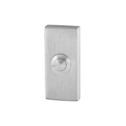 GPF982701400 RVS GEBORSTELD, BELDRUKKER RECHTHOEKIG 70X32X10 MM MET RVS BUTTON