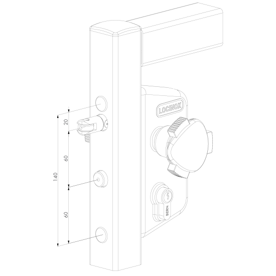 Locinox Kindveilig poortslot voor 50 MM profiel - ZWART Locinox Kindveilig poortslot voor 50 MM profiel - ZWART