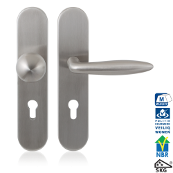 GPF984409062 RVS GEBORSTELD, VEILIGHEIDSGARNITUUR SKG*** 248X52MM AFGEROND BINNEN/ BUITEN PC92 MET VASTE KNOP GPF9854.09 + DEURKRUK GPF1315 GPF984409062 RVS GEBORSTELD, VEILIGHEIDSGARNITUUR SKG*** 248X52MM AFGEROND BINNEN/ BUITEN PC92 MET VASTE KNOP GPF9854.09 + DEURKRUK GPF1315