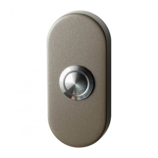 GPF9827.A3.1104 DEURBEL MET RVS BUTTON OVAAL 70X32X10 MM MOCCA BLEND GPF9827.A3.1104 DEURBEL MET RVS BUTTON OVAAL 70X32X10 MM MOCCA BLEND
