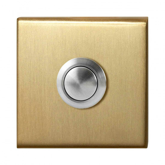 GPF9827.02P4 DEURBEL MET RVS BUTTON VIERKANT 50X50X8MM PVD MAT MESSING GPF9827.02P4 DEURBEL MET RVS BUTTON VIERKANT 50X50X8MM PVD MAT MESSING