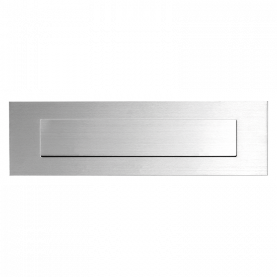 GPF9834.09 RVS MAT GEBORSTELD BRIEFPLAAT RECHTHOEKIG 350X100X2,5MM MET GPF9834.09 RVS MAT GEBORSTELD BRIEFPLAAT RECHTHOEKIG 350X100X2,5MM MET