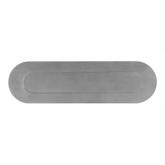 GPF9835.09 RVS MAT GEBORSTELD BRIEFPLAAT OVAAL 350X100X2,5MM MET RECHT GPF9835.09 RVS MAT GEBORSTELD BRIEFPLAAT OVAAL 350X100X2,5MM MET RECHT
