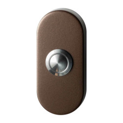 GPF9827A21104 BRONZE BLEND, BELDRUKKER OVAAL 70X32X10 MM MET RVS BUTTON