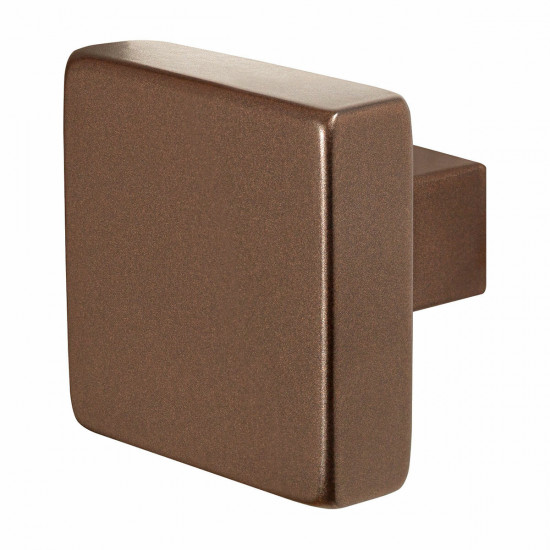GPF9948.A2 BRONZE BLEND VIERKANTE KNOP 53X53X16MM VAST INCL. METAALSCH