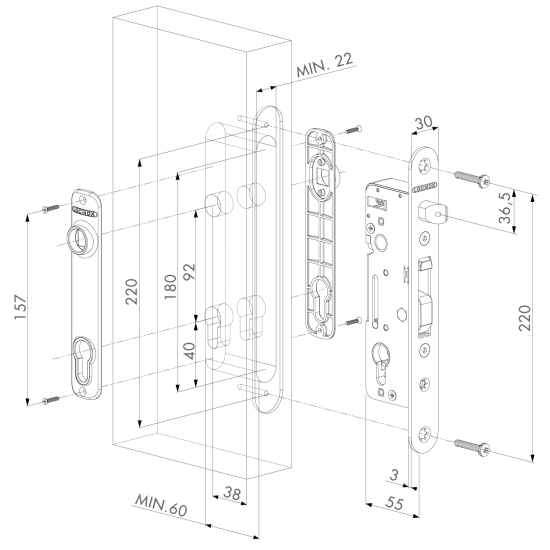 LOCINOX H-METAL INSTEEKSLOT VOOR METALEN PROFIELEN