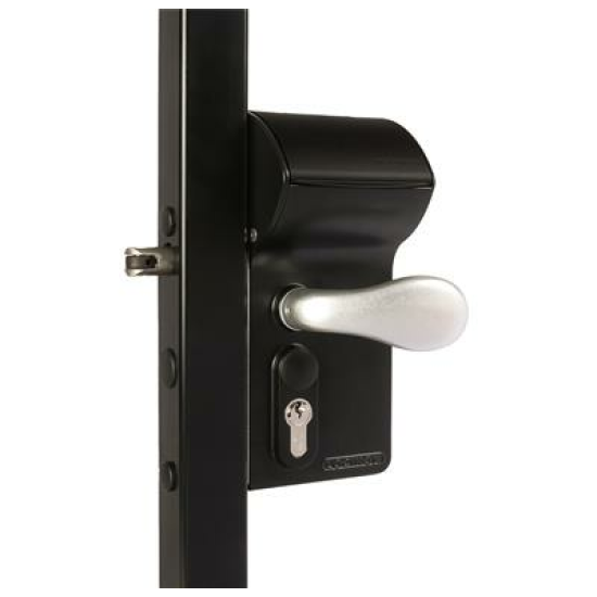 VALENTINO - BATTERIJGEVOED CODESLOT IN OPBOUW VOOR VIERKANT 60 TOT 80 MM PROFIEL IN ZILV MET 3006C - ALUMINIUM KRUKPAAR & VCA - VERSCHILLEND SLUITEND