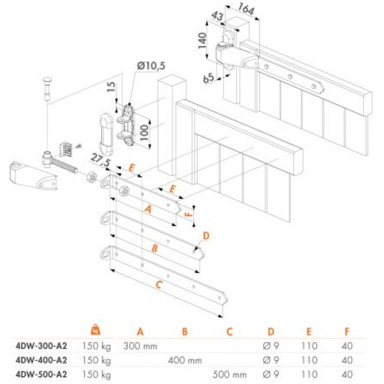 4DW-300-A2 - LOCINOX VANDALISMEBESTENDIG 4D-SCHARNIER 4DW-300-A2 - LOCINOX VANDALISMEBESTENDIG 4D-SCHARNIER