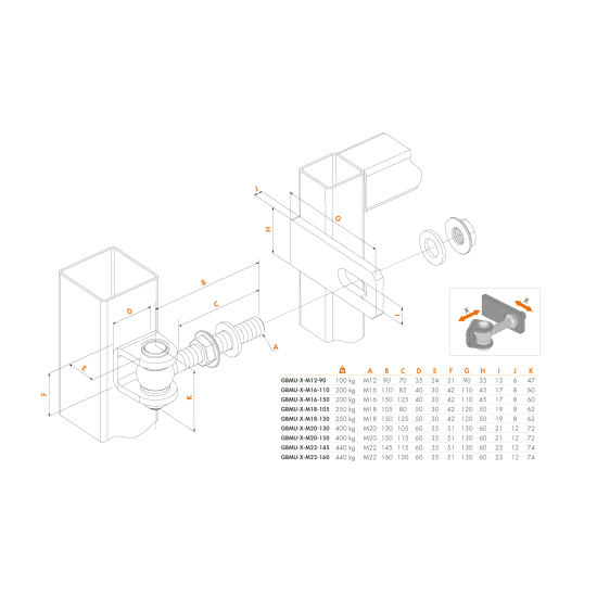 LOCINOX 3D REGELBAAR 180° SCHARNIER M22 145 MM VERZINKT LOCINOX 3D REGELBAAR 180° SCHARNIER M22 145 MM VERZINKT