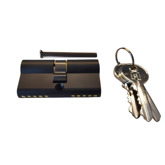 Zwarte cilinder 30/30mm inclusief 3 sleutels