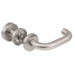 KNOP-KRUK GARNITUUR OP ROZET (HOUTEN DEUREN), RVS, U-KRUK KNOP-KRUK GARNITUUR OP ROZET (HOUTEN DEUREN), RVS, U-KRUK