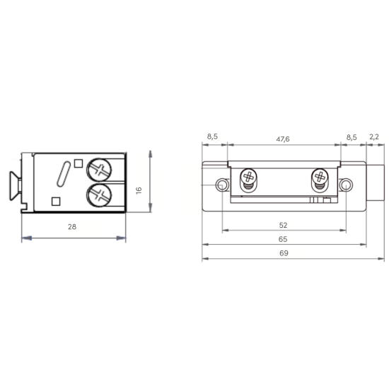 ELEKTRISCHE ONTSLUITER, SPANNINGSLOOS ONTGRENDELD, 6-28V ELEKTRISCHE ONTSLUITER, SPANNINGSLOOS ONTGRENDELD, 6-28V