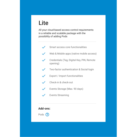 SALTO KS LITE VOUCHER - SMALL - TOT 15 GEBRUIKERS SALTO KS LITE VOUCHER - SMALL - TOT 15 GEBRUIKERS