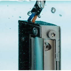 ELEKTRISCHE ONTSLUITER WATERBESTENDIG, SPANNINGSLOOS VERGRENDELD, 6-28V, MET SIGNALERING ELEKTRISCHE ONTSLUITER WATERBESTENDIG, SPANNINGSLOOS VERGRENDELD, 6-28V, MET SIGNALERING