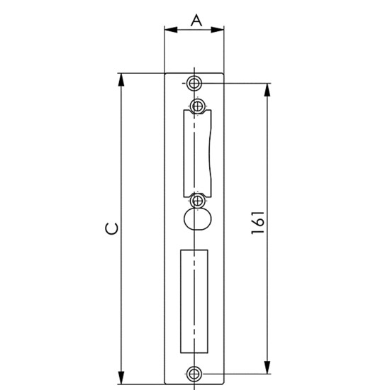 553126 RVS Sluitplaat 147NI voor AMF poortsloten