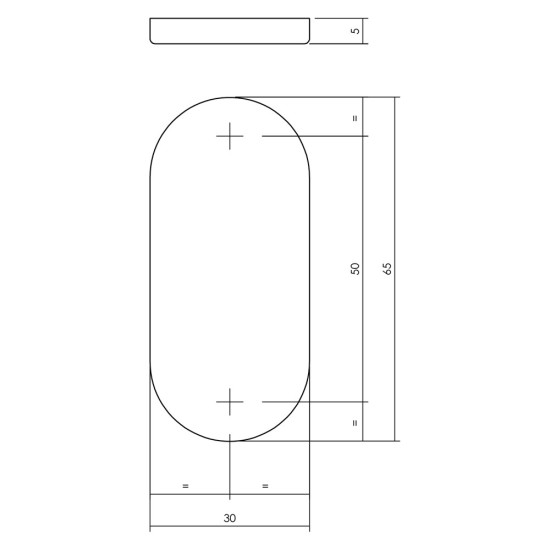 AFDEKROZET VERDEKT OVAAL 65X30X5MM RVS AFDEKROZET VERDEKT OVAAL 65X30X5MM RVS