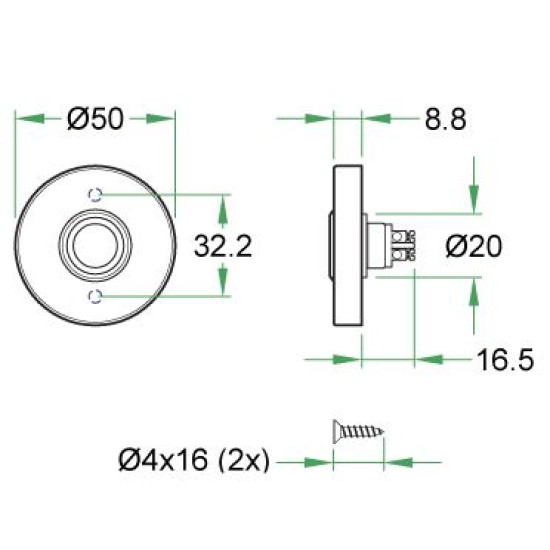 Artitec beldrukker rond zwart Artitec beldrukker rond zwart