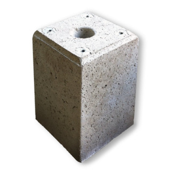 Betonpoer voor vangpaal WA11, 160x160x300mm, met 4 gaten voor draadbus