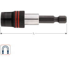 BITHOUDER E6.3X60, MAGN., MET QUICKFIX SNELSPAN