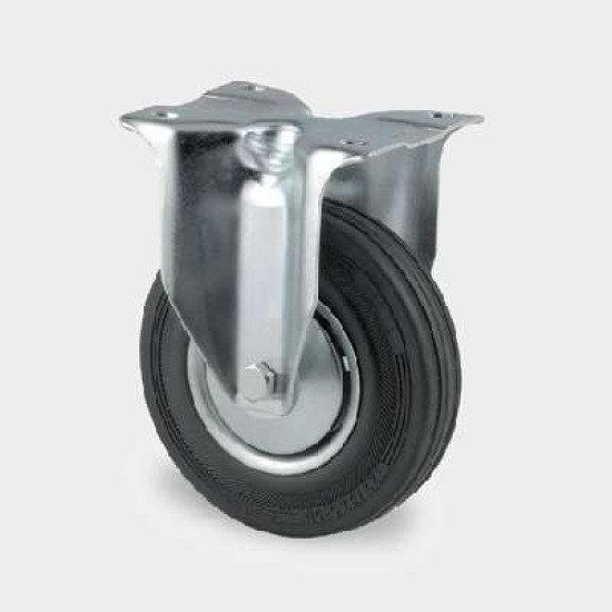BOKWIEL125MM.RUBB.ZWARTROL PLAAT100KG