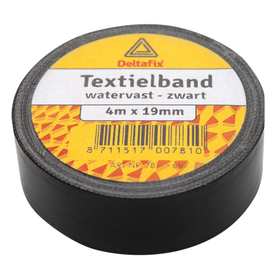 DUCTTAPE ZELFKLEVEND TEXTIELBAND HQ+ ZWART 4 M X 19 MM DUCTTAPE ZELFKLEVEND TEXTIELBAND HQ+ ZWART 4 M X 19 MM