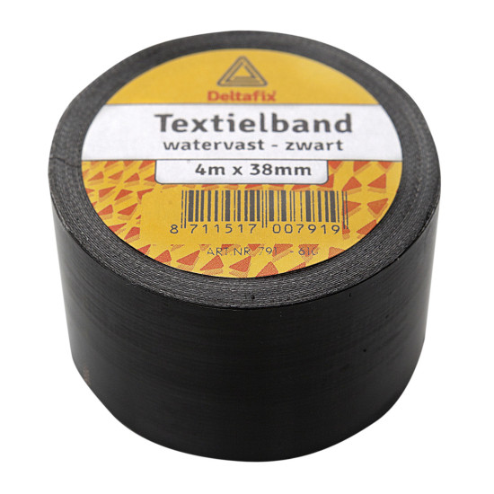 DUCTTAPE ZELFKLEVEND TEXTIELBAND HQ+ ZWART 4 M X 38 MM