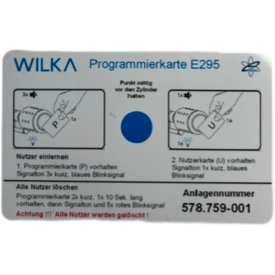 E295 programmeer kaart