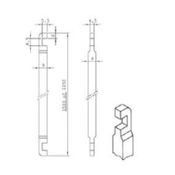 Espagnoletstang 9mm 150cm lang Espagnoletstang 9mm 150cm lang