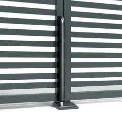 LOCINOX GEMOTORISEERDE GRONDGRENDEL MET GRENDELPOSITIEDETECTIE, SPANNINGSLOOS VERGRENDELD, ZWART