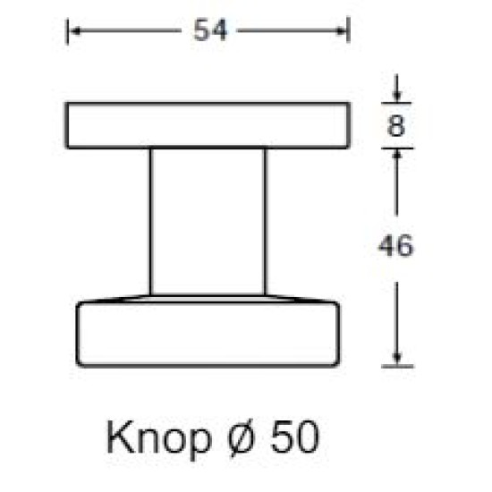 HAFI RVS platte deurknop vast op ronde rozet HAFI RVS platte deurknop vast op ronde rozet