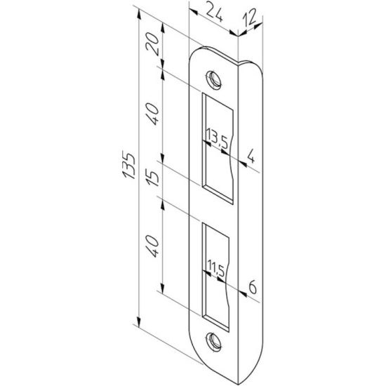 Nemef hoeksluitplaat hp1266/12 verzinkt draairichting 1 -3