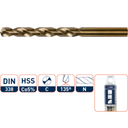 HSS-E SPIRAALBOOR, DIN 338, TYPE N, ø12,5