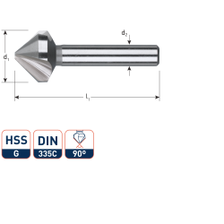 HSS-G VERZINKFREES 90°, DIN 335C, ø8,3 (M4)