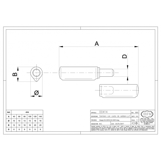 Laspaumelle met stalen stift 80mm, Ø13mm