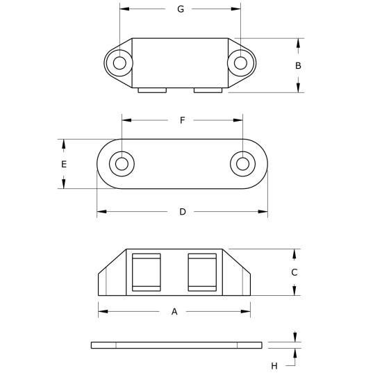 Magneetsnapper Polair 4 kg vernikkeld opbouw type 5103 Magneetsnapper Polair 4 kg vernikkeld opbouw type 5103