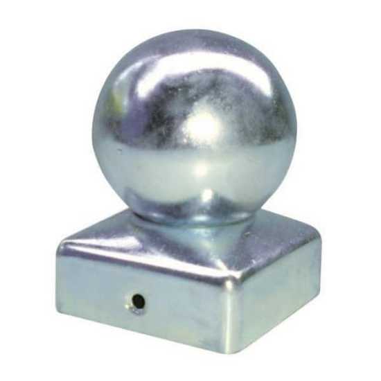 Paalkap met bol VERZINKT 50 x 50 mm Ø52 Paalkap met bol VERZINKT 50 x 50 mm Ø52
