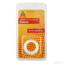 PLAKBAND ZELFKLEVEND TRANSPARANT TRANSPARANT 10 M X 12 MM 2ST PLAKBAND ZELFKLEVEND TRANSPARANT TRANSPARANT 10 M X 12 MM 2ST